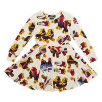 Rock Your Baby Multi Retro Skates Waisted Dress