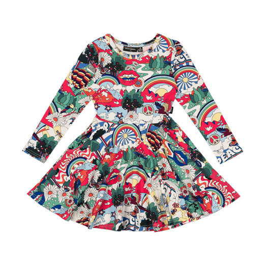 Rock Your Baby Multi All You Need Is Love Waisted Dress