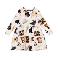 Rock Your Baby Multi Puppies Long Sleeve Dress