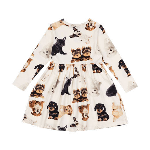 Rock Your Baby Multi Puppies Long Sleeve Dress