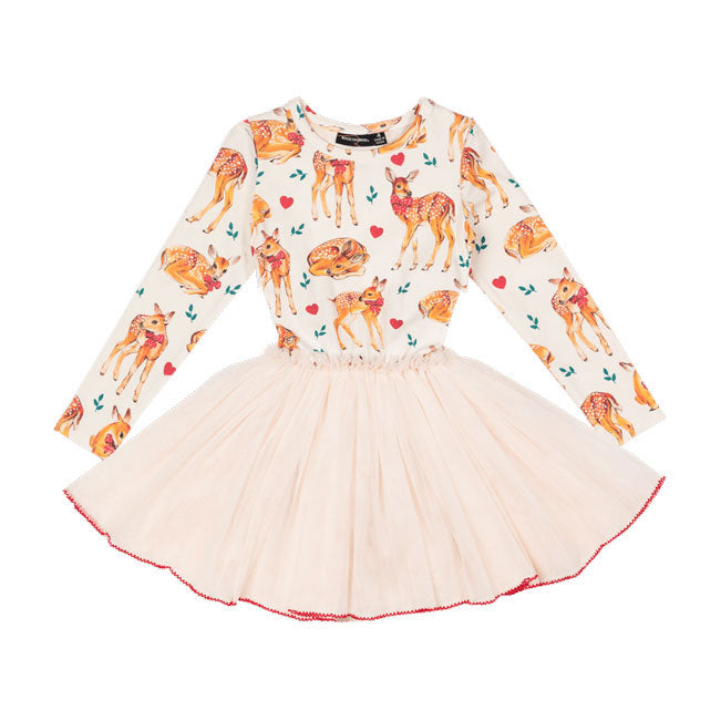 Rock Your Baby Multi Fawn Long Sleeve Circus Dress