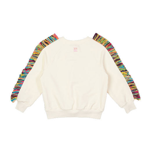 Rock Your Baby Cream Parade Fringe Sweatshirt