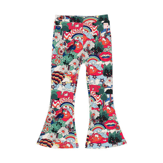 Rock Your Baby Multi All You Need Is Love High Waisted Flare Pants