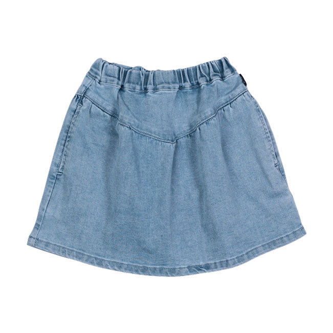 Rock Your Baby Washed Blue Denim Yoke Skirt