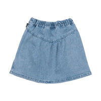 Rock Your Baby Washed Blue Denim Yoke Skirt
