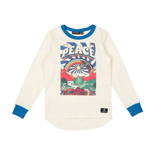 Rock Your Baby  Cream Peace Long Sleeve T-Shirt