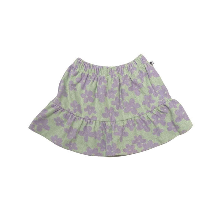 cos I said so Terry Towel Floral Short Volant Skirt