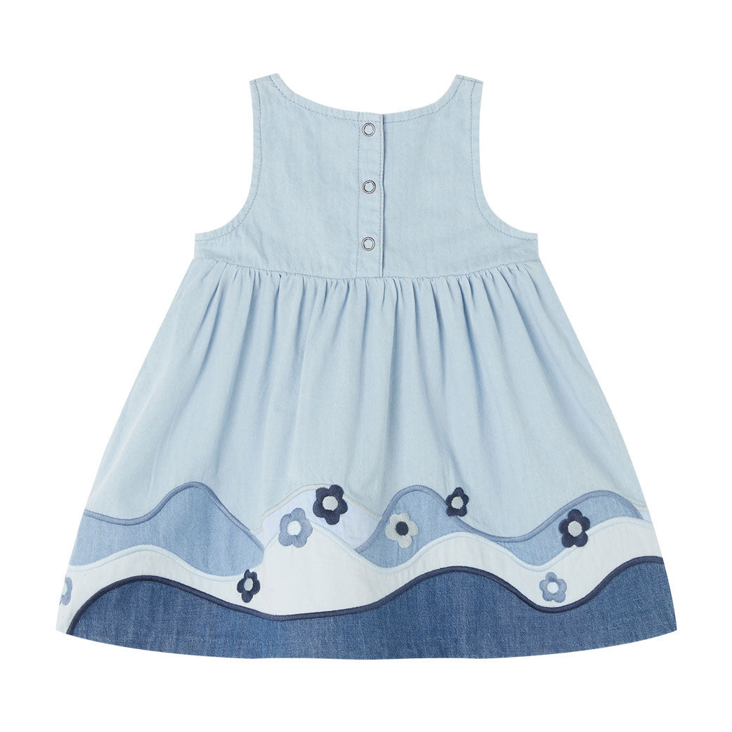 Stella McCartney Blue Landscape Patch Chambray Baby Dress