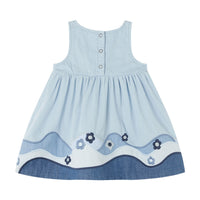 Stella McCartney Blue Landscape Patch Chambray Baby Dress