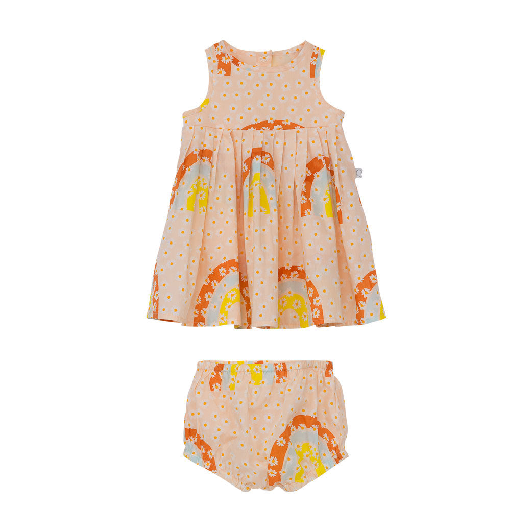 Stella McCartney Peach Rainbow Flowers Baby Dress