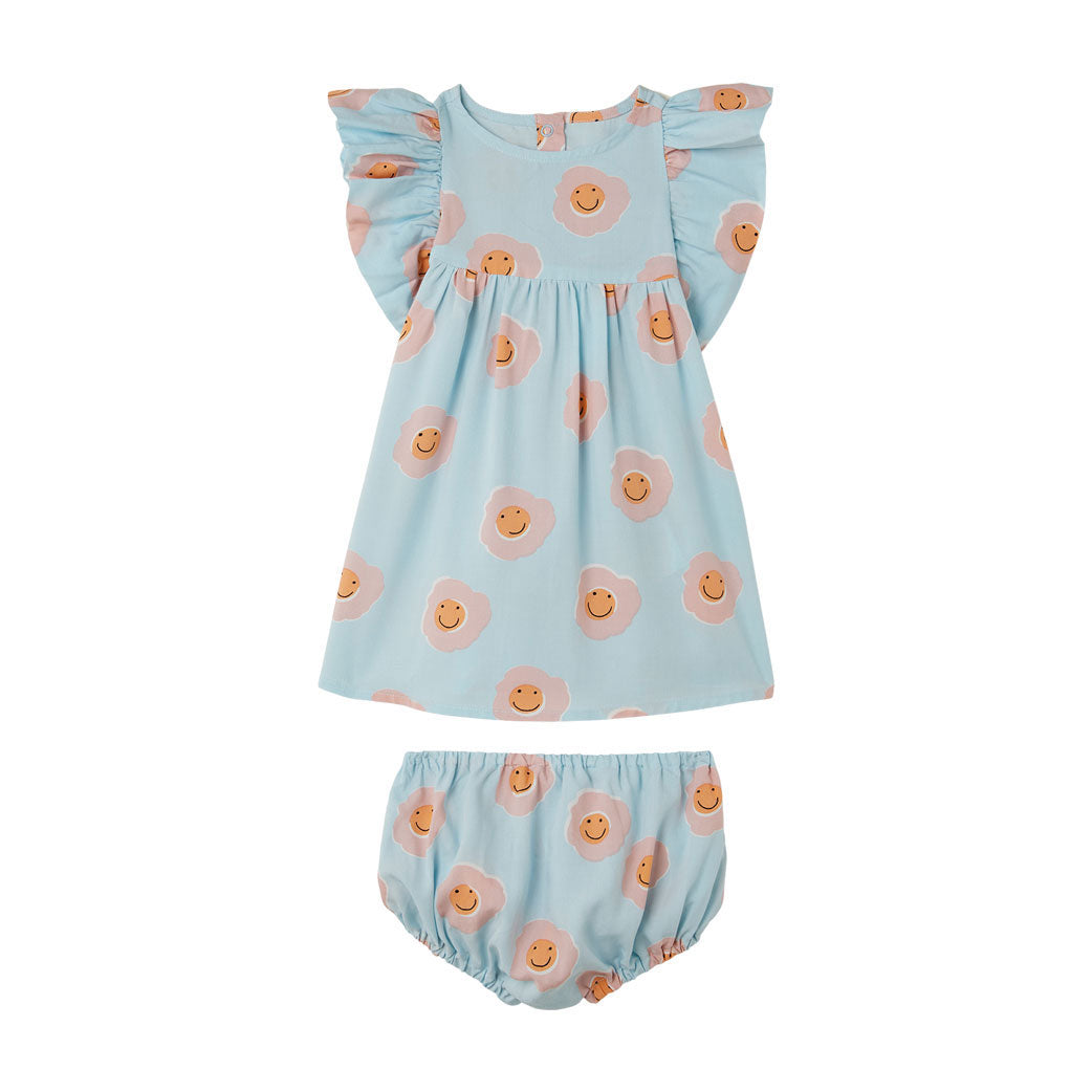 Stella McCartney Blue Flower Viscose Tencel Baby Dress