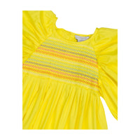 Stella McCartney Yellow Cotton Satin Puff Sleeves Dress