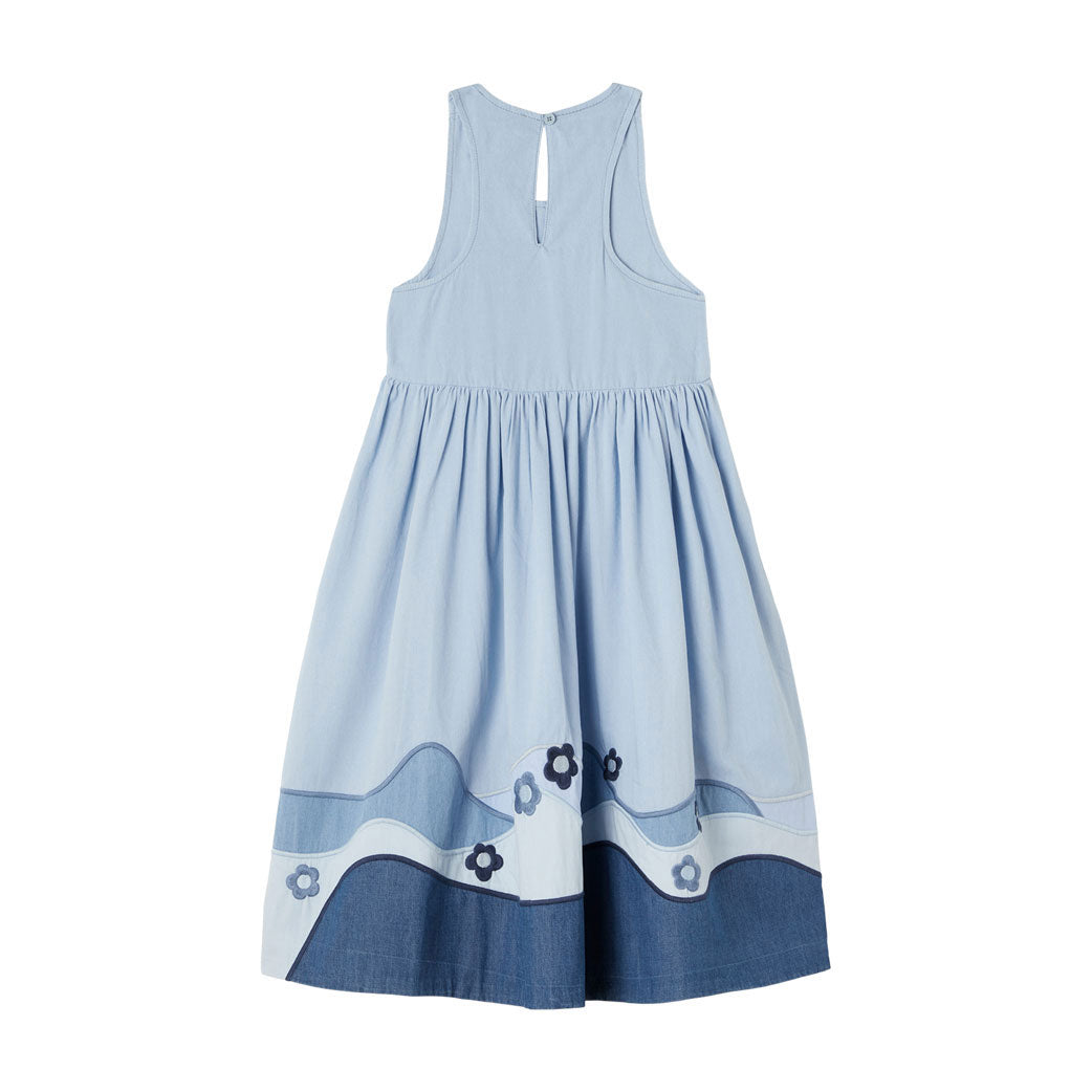 Stella McCartney Blue Chambray Landscape Patches Dress