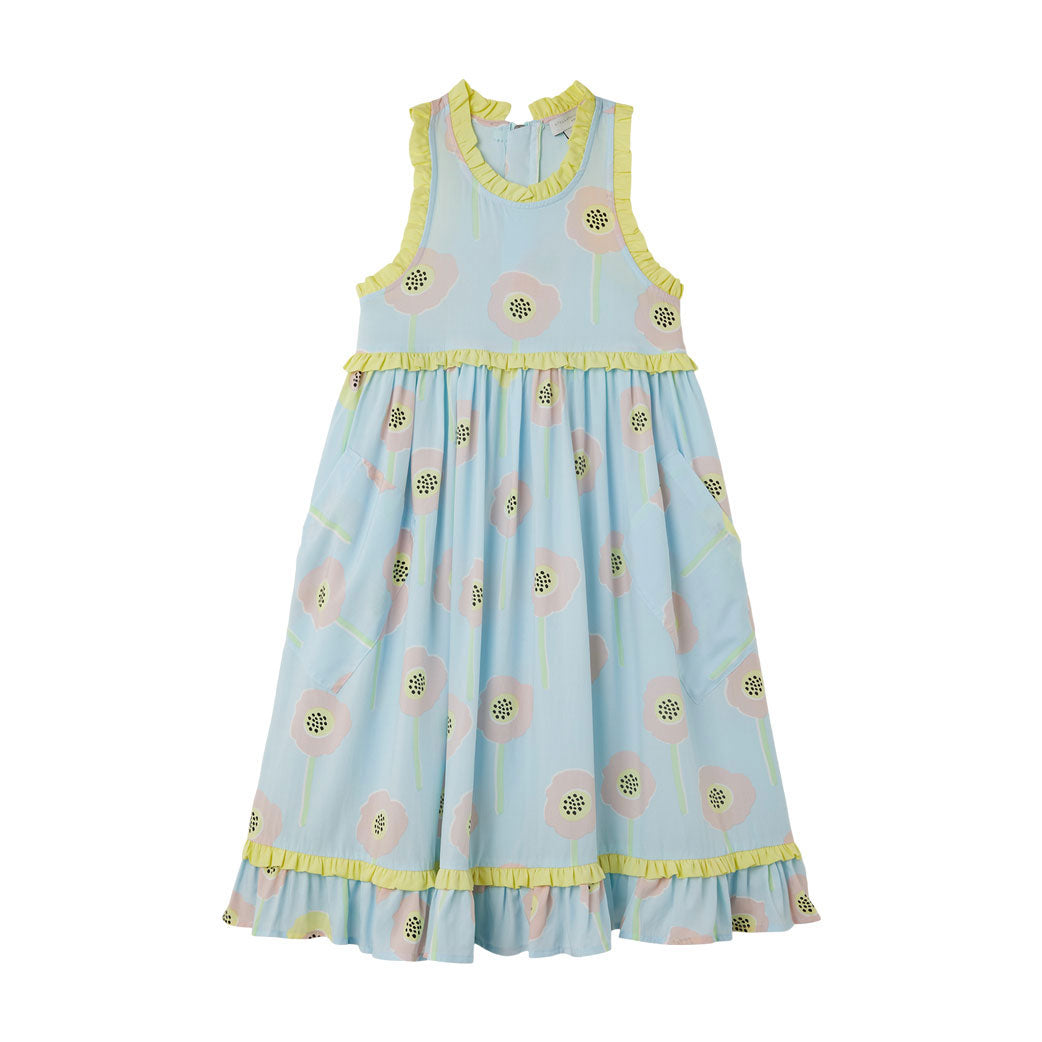 Stella McCartney Blue Flowers Contrast Frill Dress