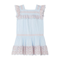 Stella McCartney Light Blue Broderie Flowers Dress