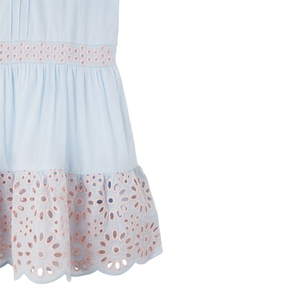 Stella McCartney Light Blue Broderie Flowers Dress