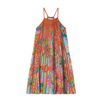 Stella McCartney Blue Painted Floral Cupro Dress