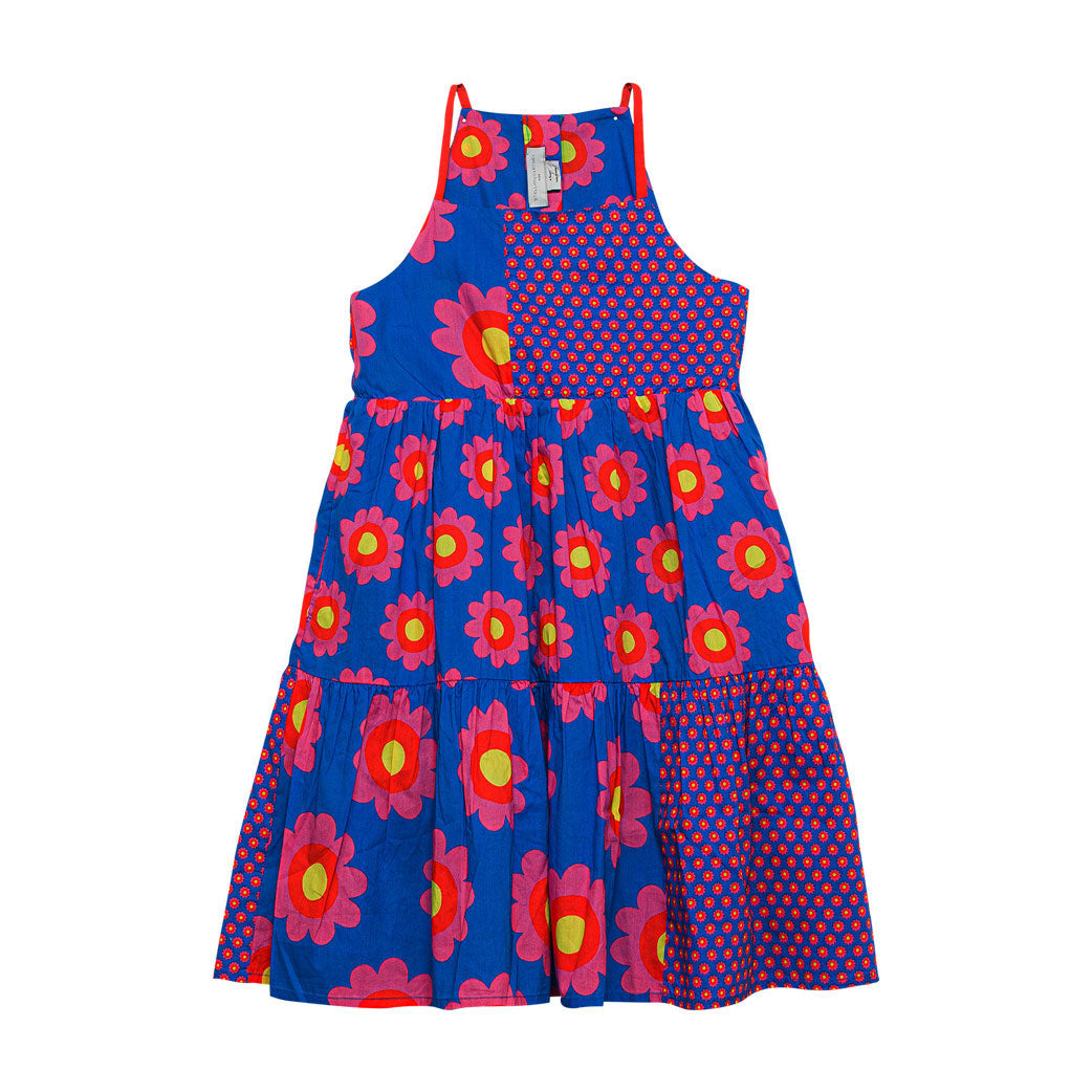 Stella McCartney Blue Sleeveless Graphic Flowers Dress