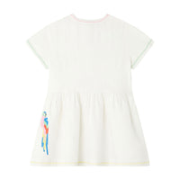 Stella McCartney White Linen Parrots Embroidery Dress