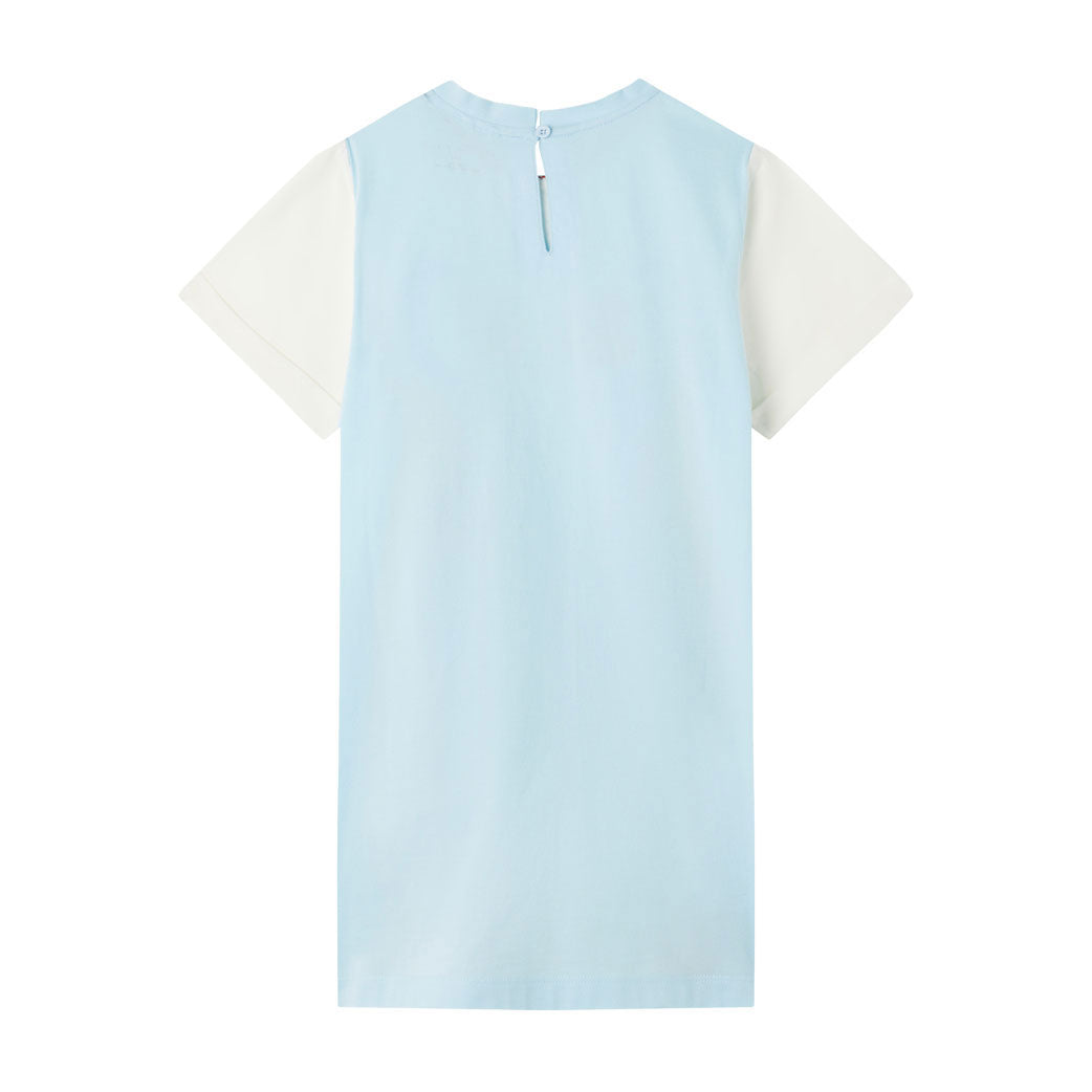 Stella McCartney White Ss Jersey Double Parrots And Fringe Dress