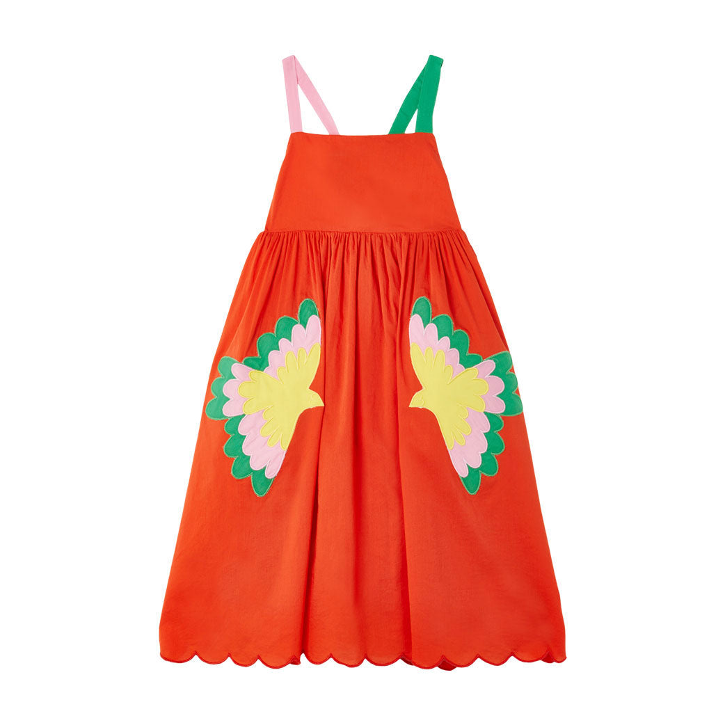Stella McCartney Red Sleeveless Parrot Patches Dress