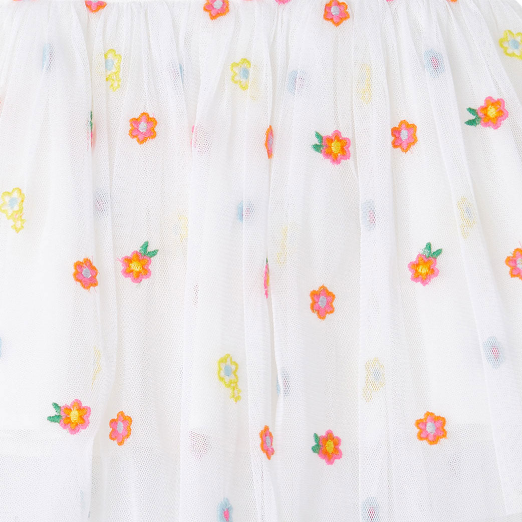 Stella McCartney White Tulle Floral Embroidery Dress
