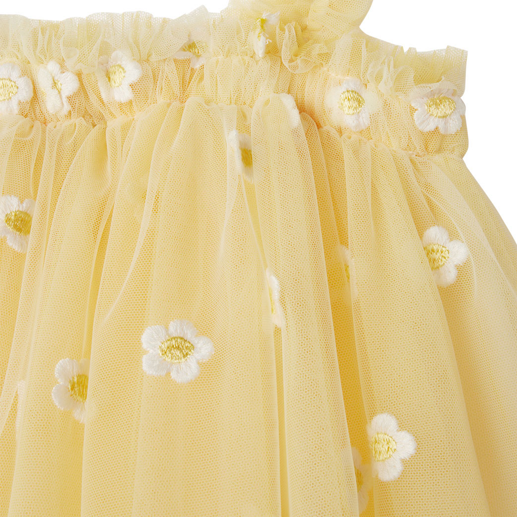Stella McCartney Yellow Tulle Daises Embroidery Dress