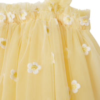 Stella McCartney Yellow Tulle Daises Embroidery Dress