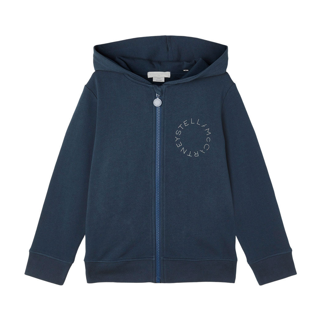Stella McCartney Navy Zip Up Logo Hoodie