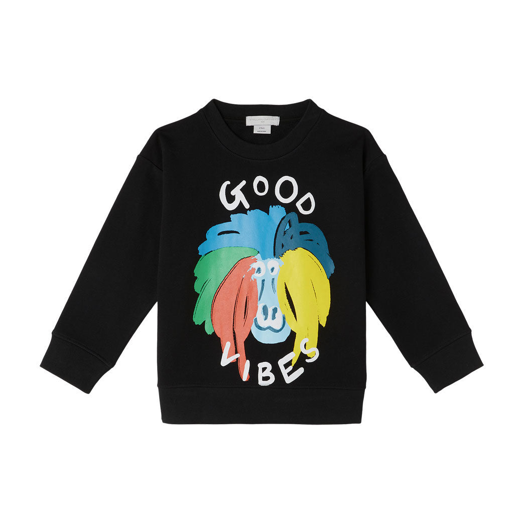 Stella McCartney Black Good Vibes Monkey Print Sweatshirt