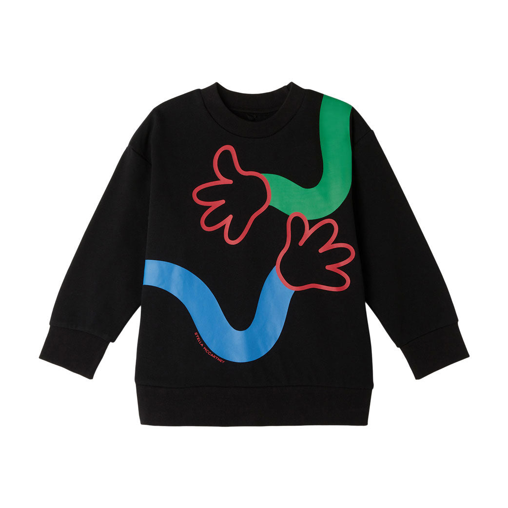 Stella McCartney Black Hugging Hands Print Sweatshirt