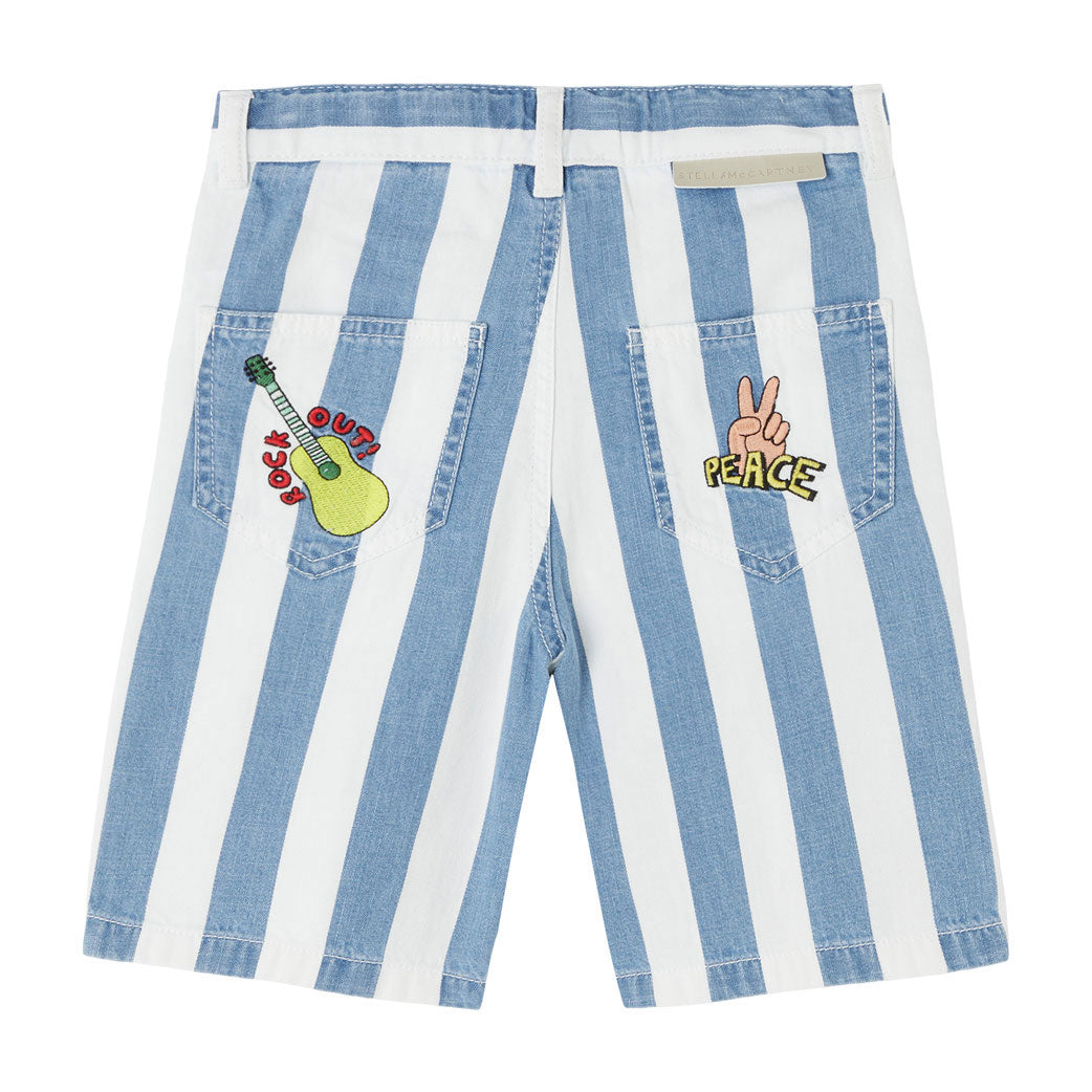 Stella McCartney Blue Striped Shorts