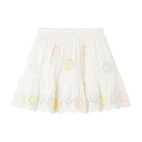 Stella McCartney White Multicolor Flowers Embro Skirt