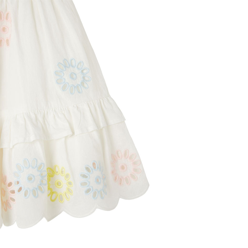 Stella McCartney White Multicolor Flowers Embro Skirt