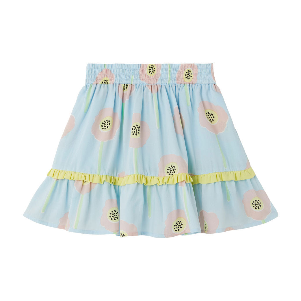 Stella McCartney Blue Flowers Contrast Frills Skirt
