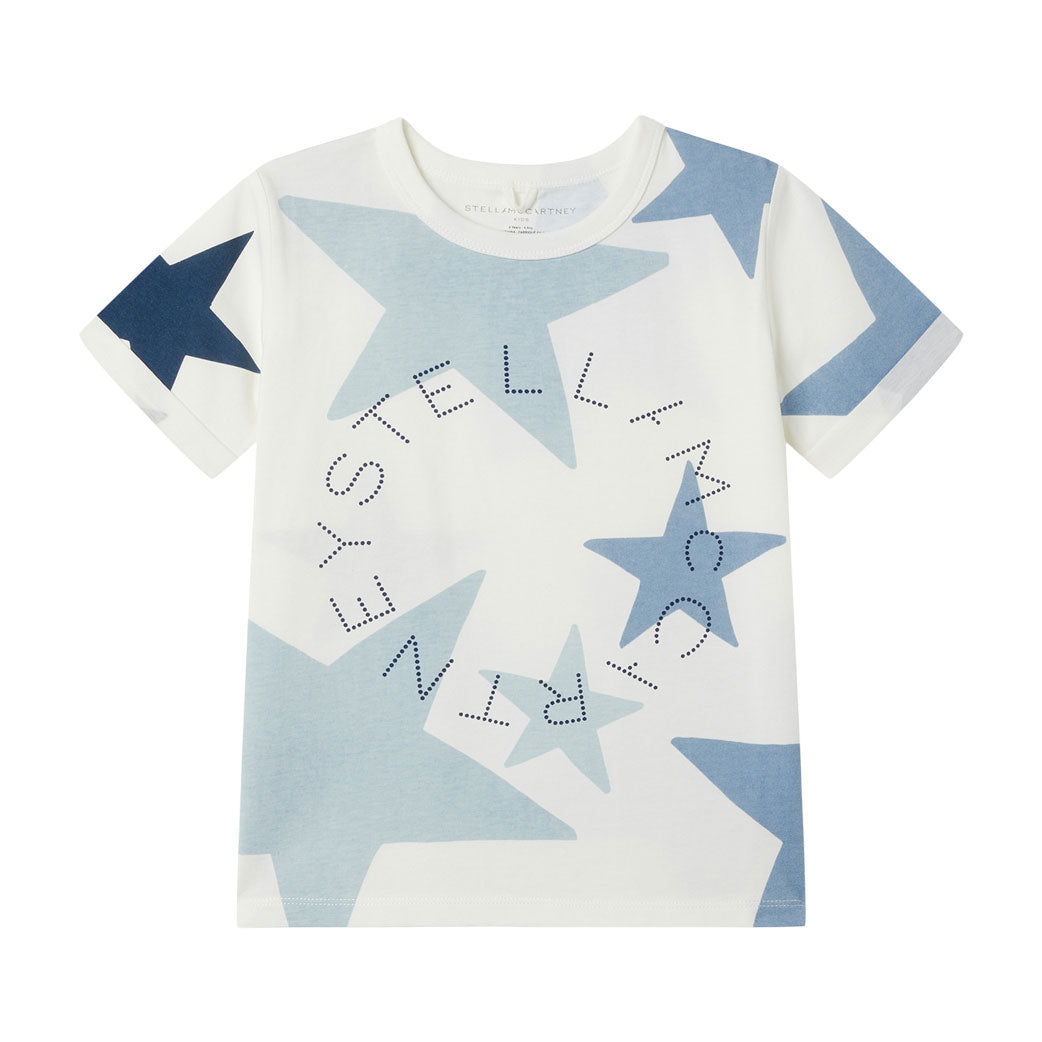 Stella McCartney White Ss Blue Stars Tee