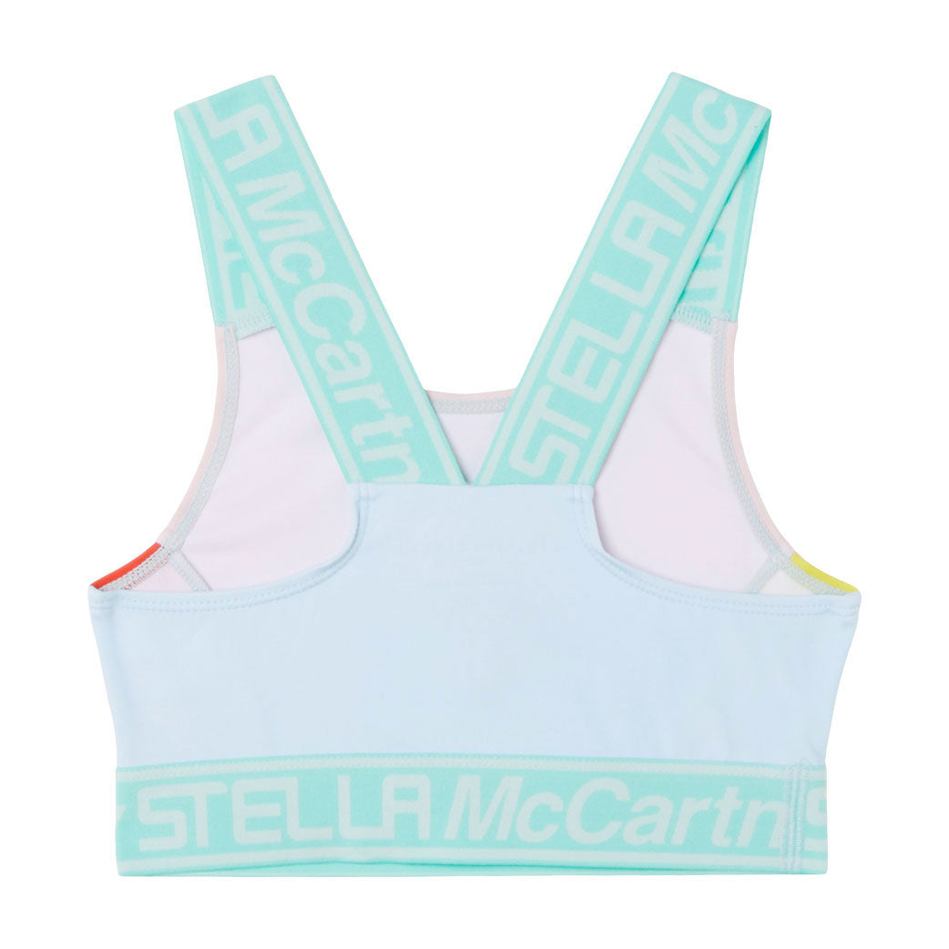 Stella McCartney Red Color Block Logo Tape Active Top