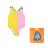 Stella McCartney Red Color Block Logo Swimsuit