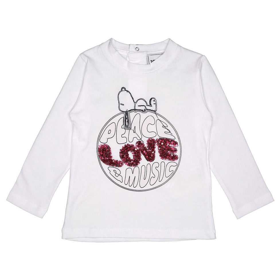 Iceberg White Peace Love Music Baby Tee
