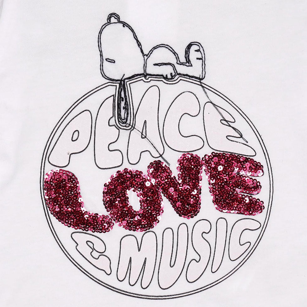 Iceberg White Peace Love Music Baby Tee