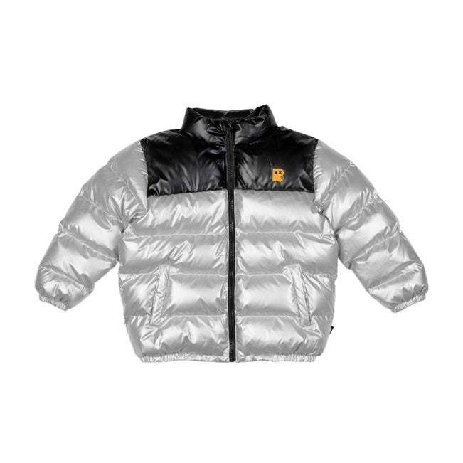 Rock Your Baby Silver Metallic Puff Padded Jacket