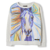 Finger in the Nose Heather Ecru Horse Sweatshirt