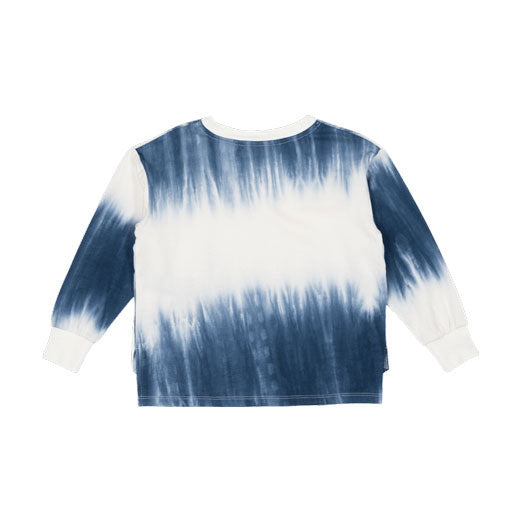 Rock Your Baby Cream Navy Yie Dye Long Sleeve Boxy Tee
