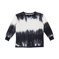 Rock Your Baby Charcoal Cream Tie Dye Long Sleeve Boxy Tee