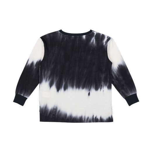 Rock Your Baby Charcoal Cream Tie Dye Long Sleeve Boxy Tee