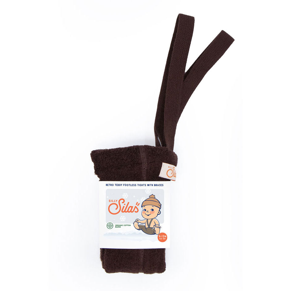 Silly Silas Chocolate Brown Teddy Warmy Cotton Tights