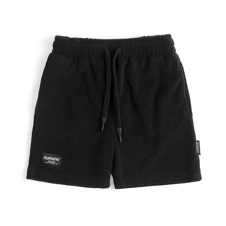 NUNUNU Black Terry Cloth Shorts