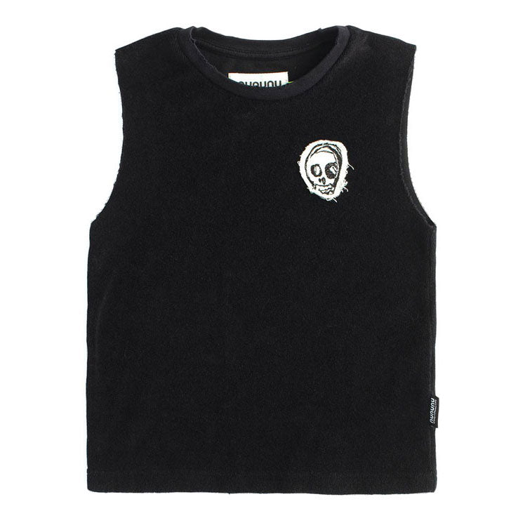 NUNUNU Black Terry Cloth Sleeveless Shirt