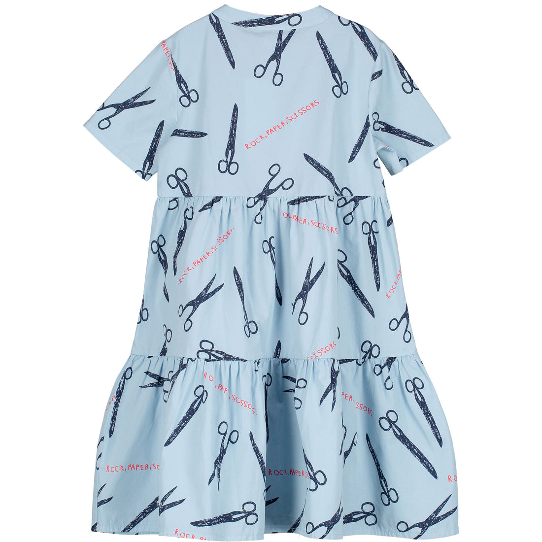 Beau Loves Sky Blue Rock Paper Scissors Tiered Dress