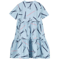 Beau Loves Sky Blue Rock Paper Scissors Tiered Dress